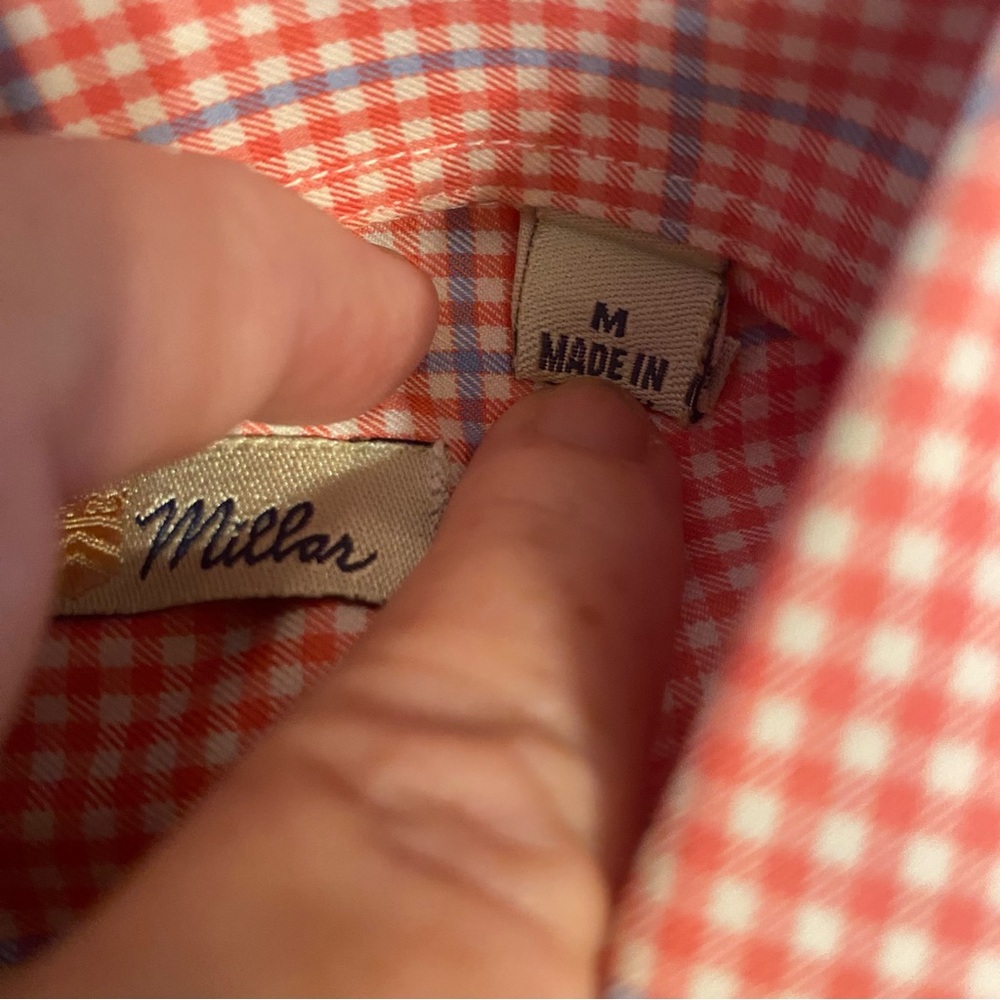 Peter Millar Gingham Plaid Collared Button Down S… - image 8